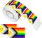 LGBTQ Pride Stickers, Intersex-Inclusive Progress Pride Flag Rectangle Self Adhesive Decal Waterproof Stickers for Parades and Events(1 Roll - 300 Stickers)